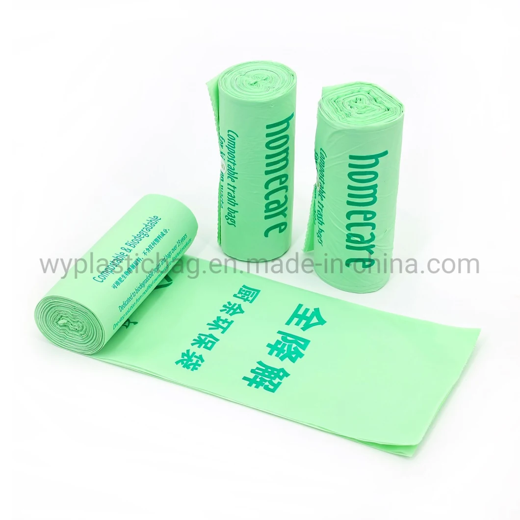 Green Plastic Degradable Disposable Garbage Bag, Custom Trash Bags, PLA/Pbat Garbage Bags