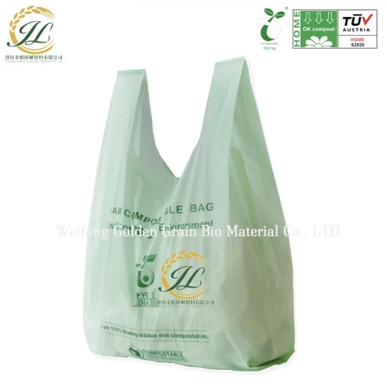 Fruit and Vegetable Bags 100% Biodegradable Compostable Bags Manufacturer Fruit Shopping/Packing Bag Food Flat on Roll Pbat/PLA/Corn Strach TUV Ok Compostable