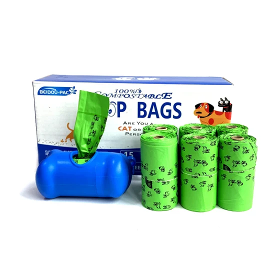 Corn Starch PLA Pbat Biodegradable Bags Poo Waste Bags Dog Poop Plastic Garbage Bags on Roll with Paper Core