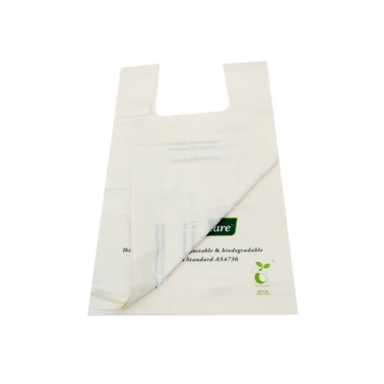 Custom Biodegradable Compostable PLA/Pbat Vest Hand-Held Shopping Plastic Tote Bag